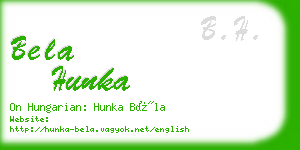 bela hunka business card